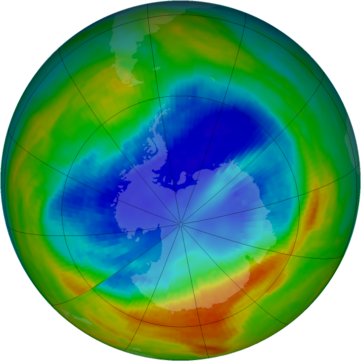 Antarctic ozone map for 01 September 2002